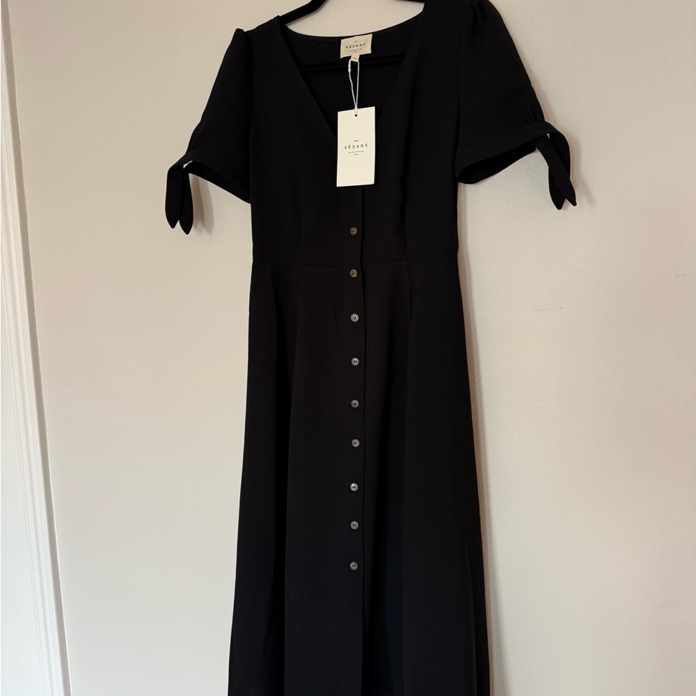 Sezane Black Vic Dress